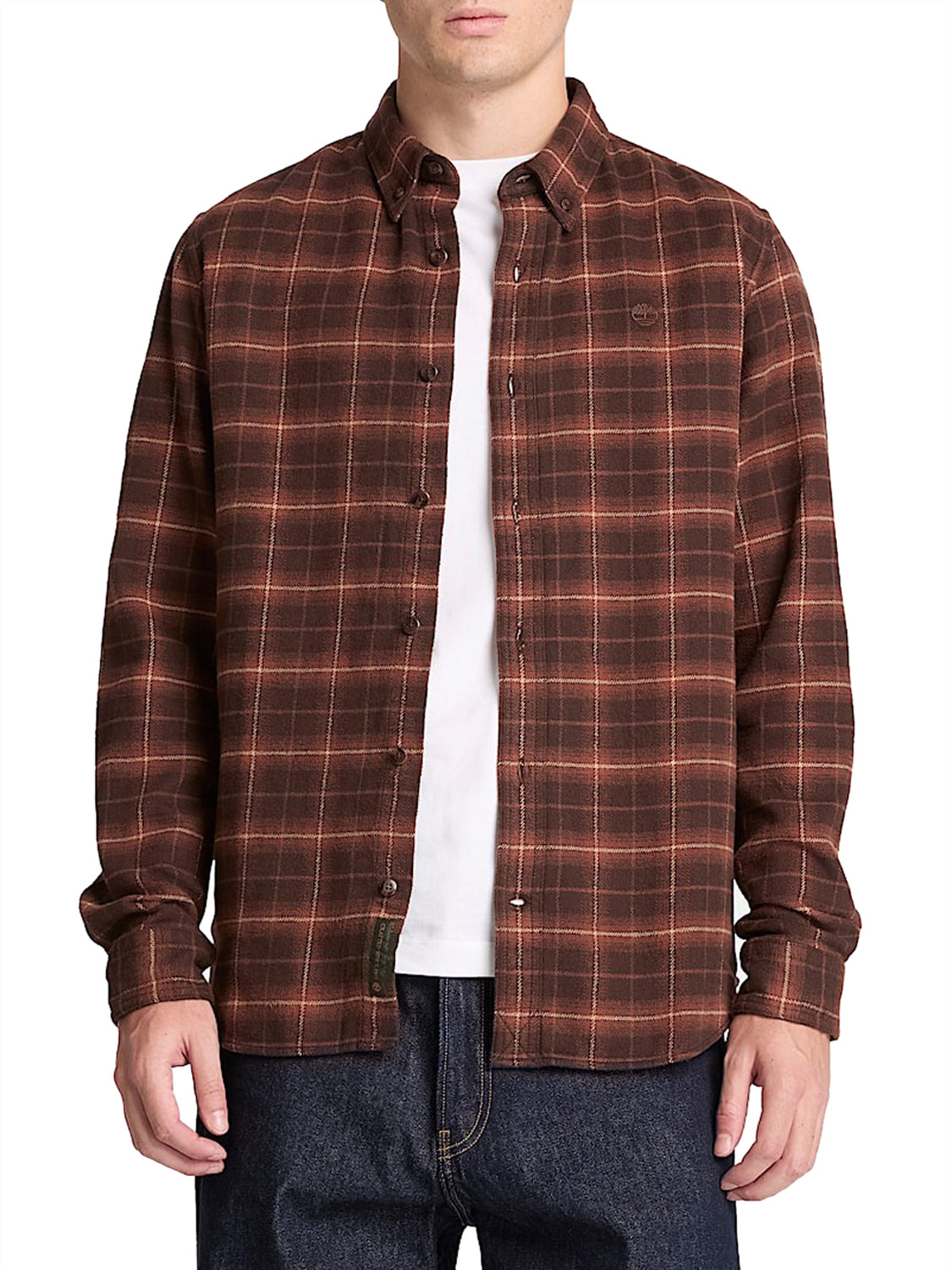 TIMBERLAND Camicia Vestibilità regular a Quadri in Flanella Marrone Medium Brown