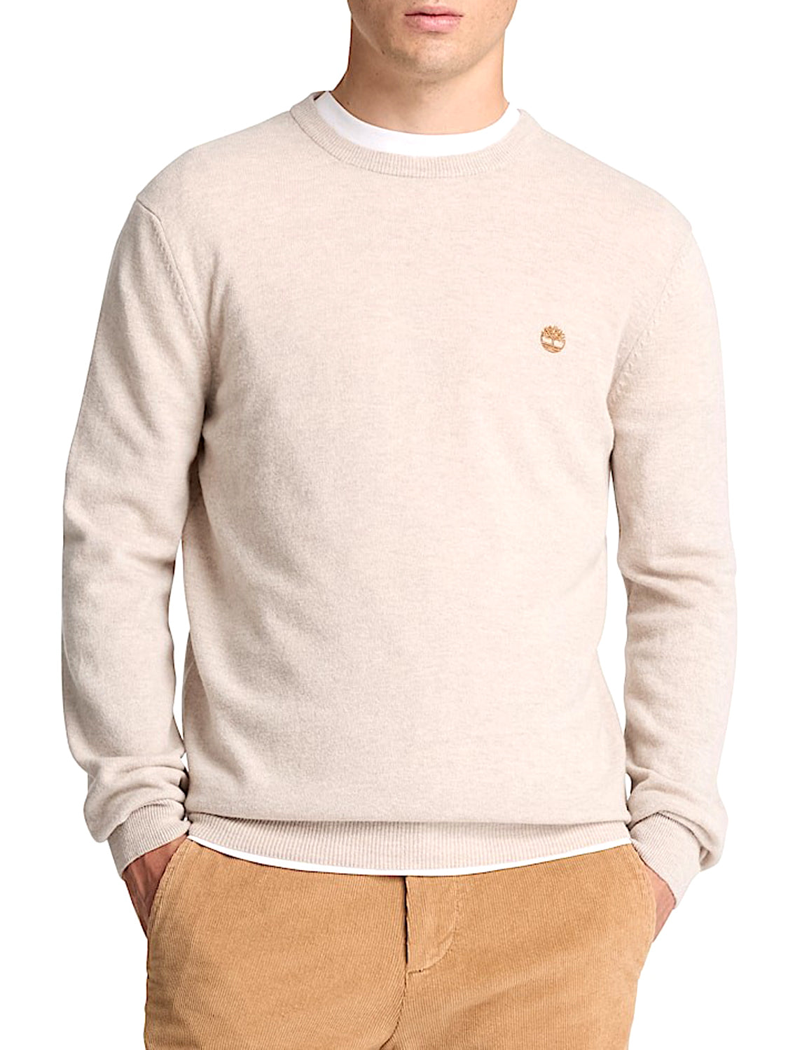 TIMBERLAND Timberland Maglione Girocollo in Lana Merino Cohas Brook Beige Light Beige