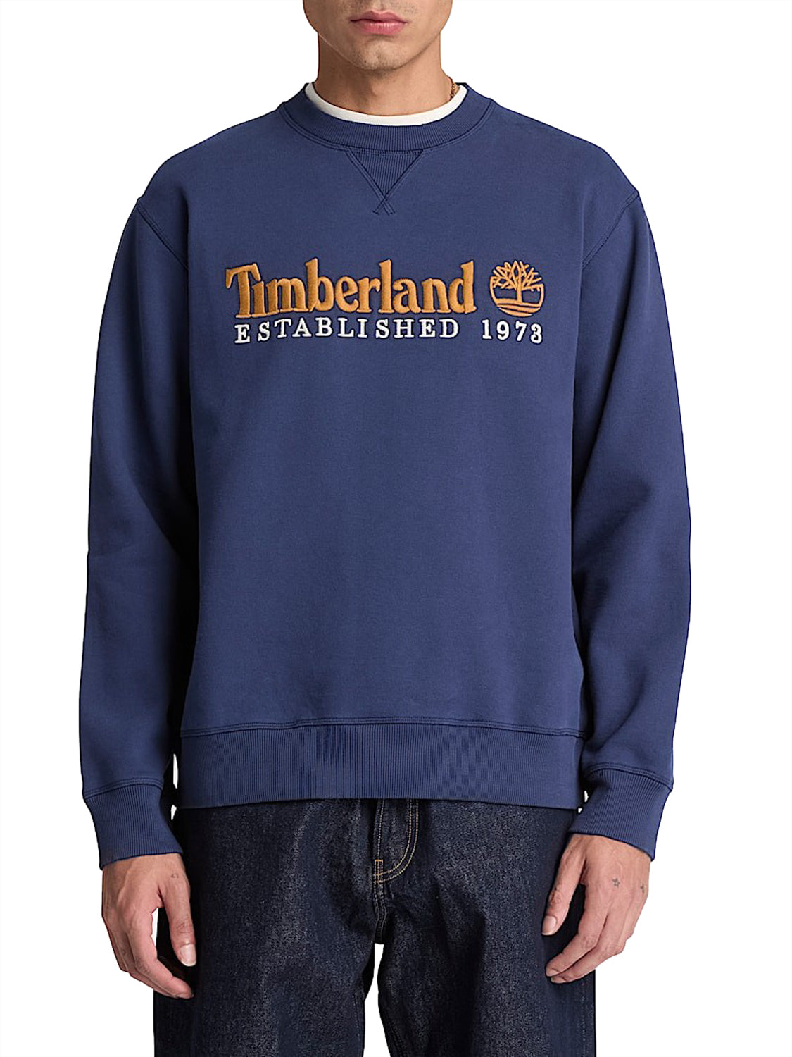 TIMBERLAND Timberland Felpa Girocollo con Logo Established 1973 Ricamato Navy DARK BLUE