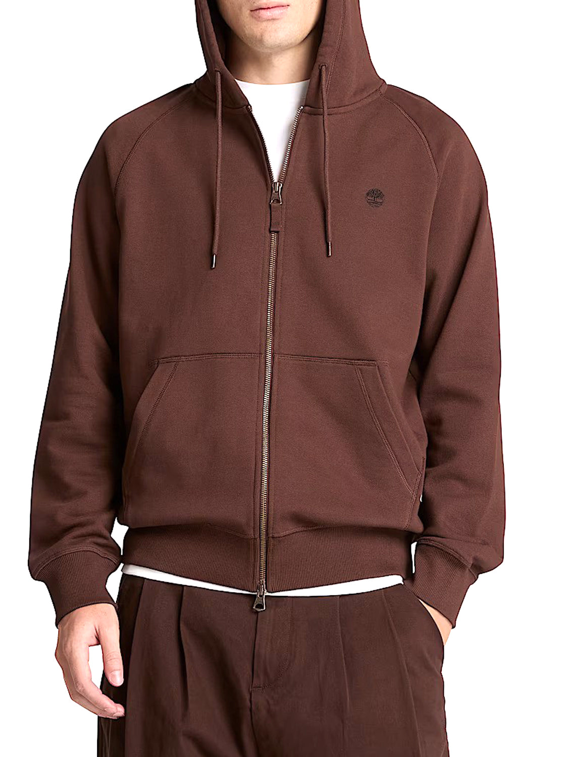TIMBERLAND Felpa Lb Full Zip Timberland - Marrone Scuro Dark Brown