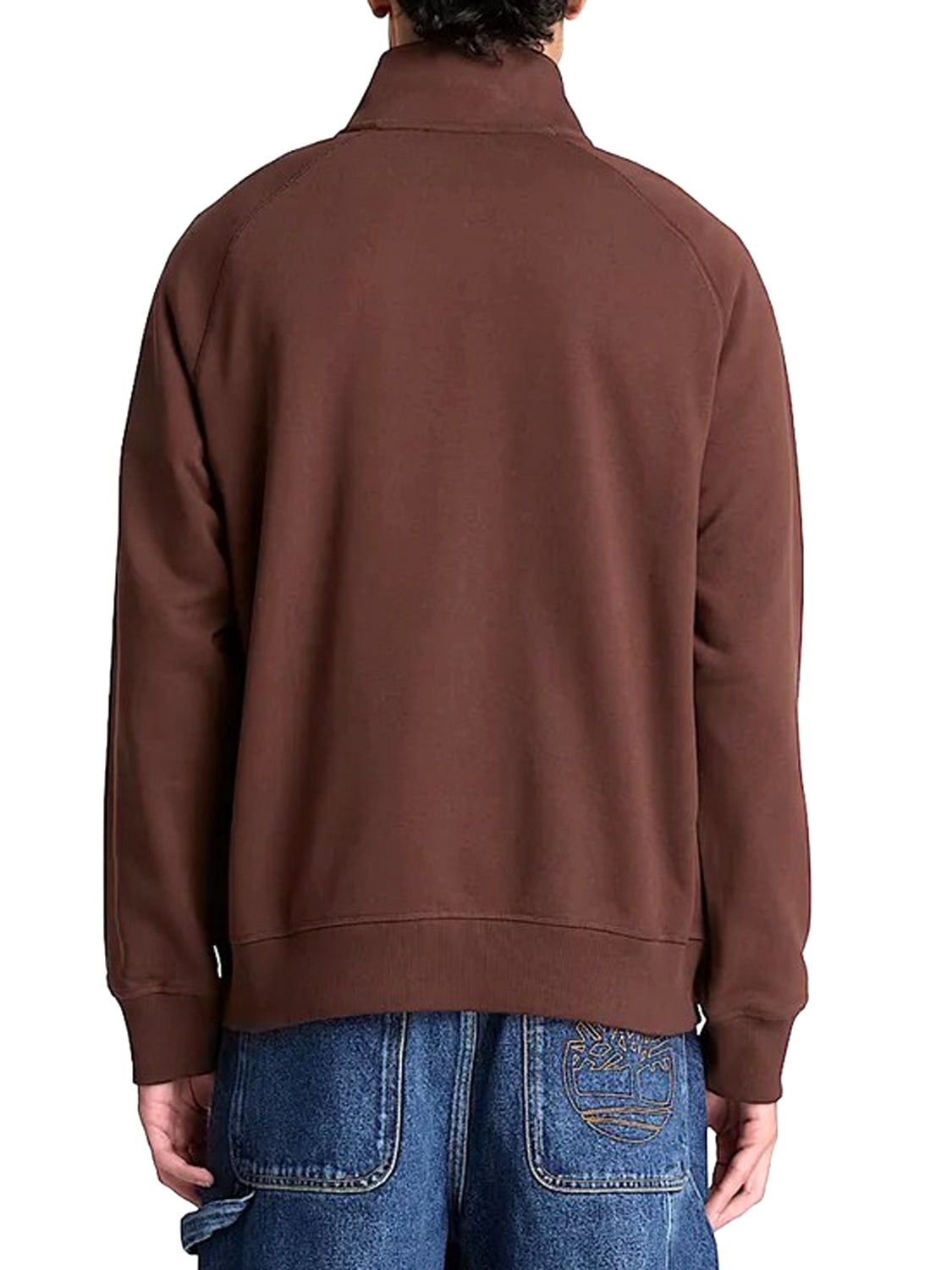 TIMBERLAND Felpa Tree Embroidered Logo 1/4 Zip Lb Timberland - Marrone Scuro Dark Brown