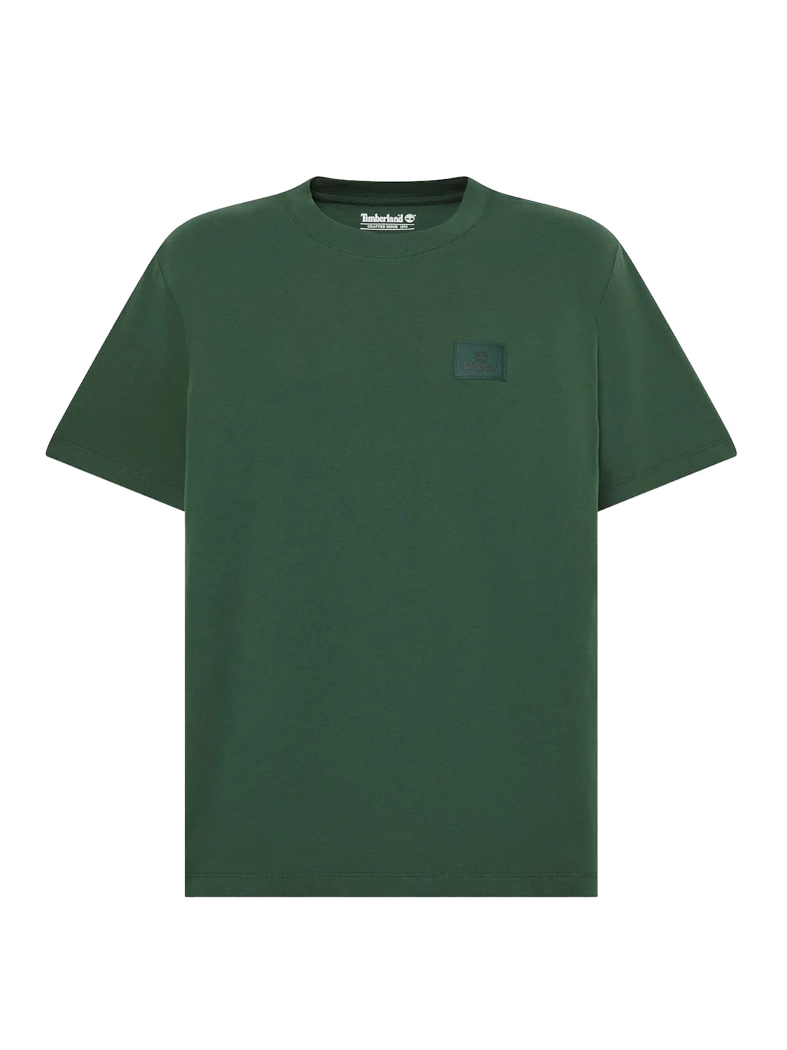 TIMBERLAND T-Shirt Silicon Badge Ss Timberland - Verde Scuro Dark green