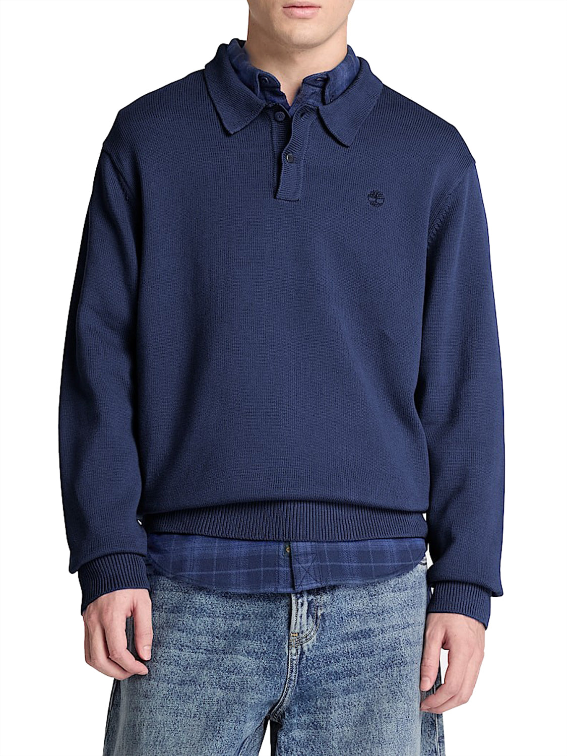 TIMBERLAND Maglione Timberland Stile Polo in Cotone Williams River Navy DARK BLUE