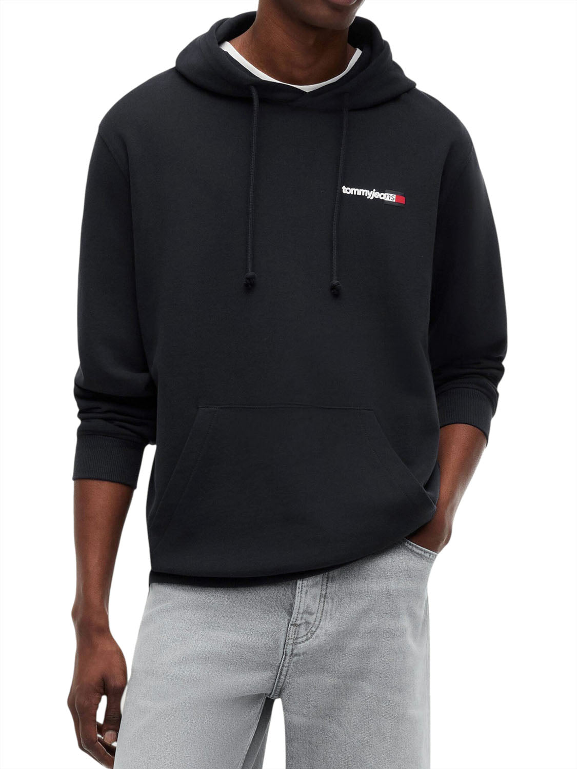 TOMMY JEANS 1USCITA Tommy Jeans Felpa Logo Stampato Nero BLACK