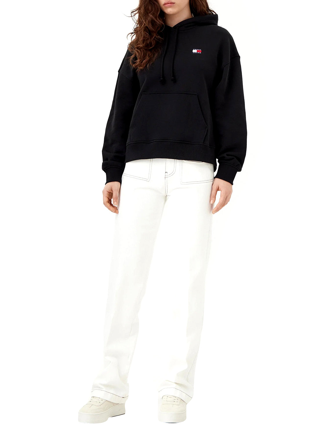TOMMY JEANS 1USCITA Tommy Jeans Felpa Patch Logo Frontale Nero BLACK