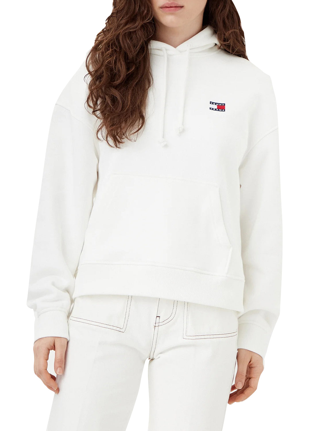 TOMMY JEANS 1USCITA Tommy Jeans Felpa Patch Logo Frontale Ecru Ecru