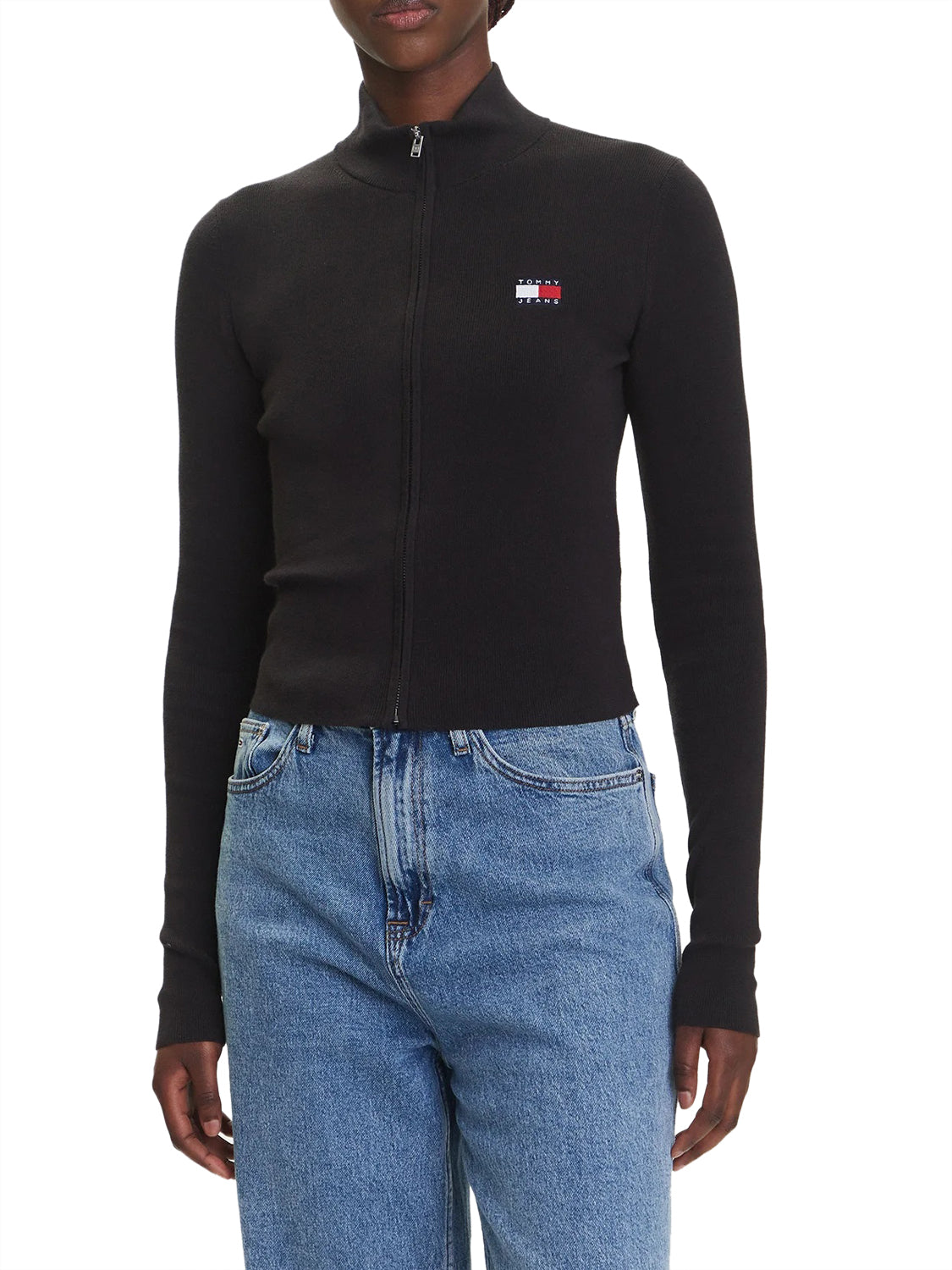 TOMMY JEANS 1USCITA Tommy Jeans Maglia Patch Logo Frontale Nero BLACK