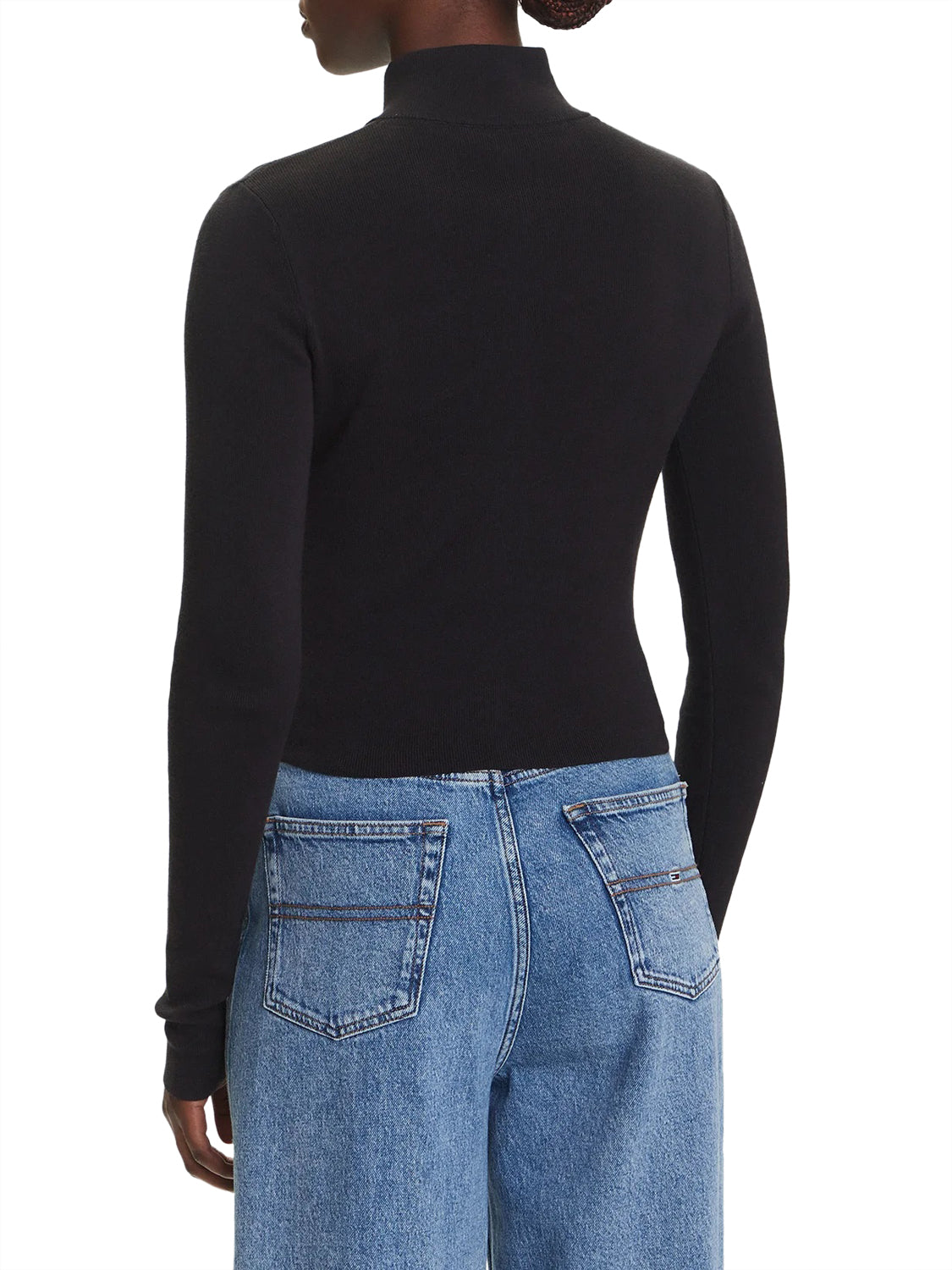 TOMMY JEANS 1USCITA Tommy Jeans Maglia Patch Logo Frontale Nero BLACK