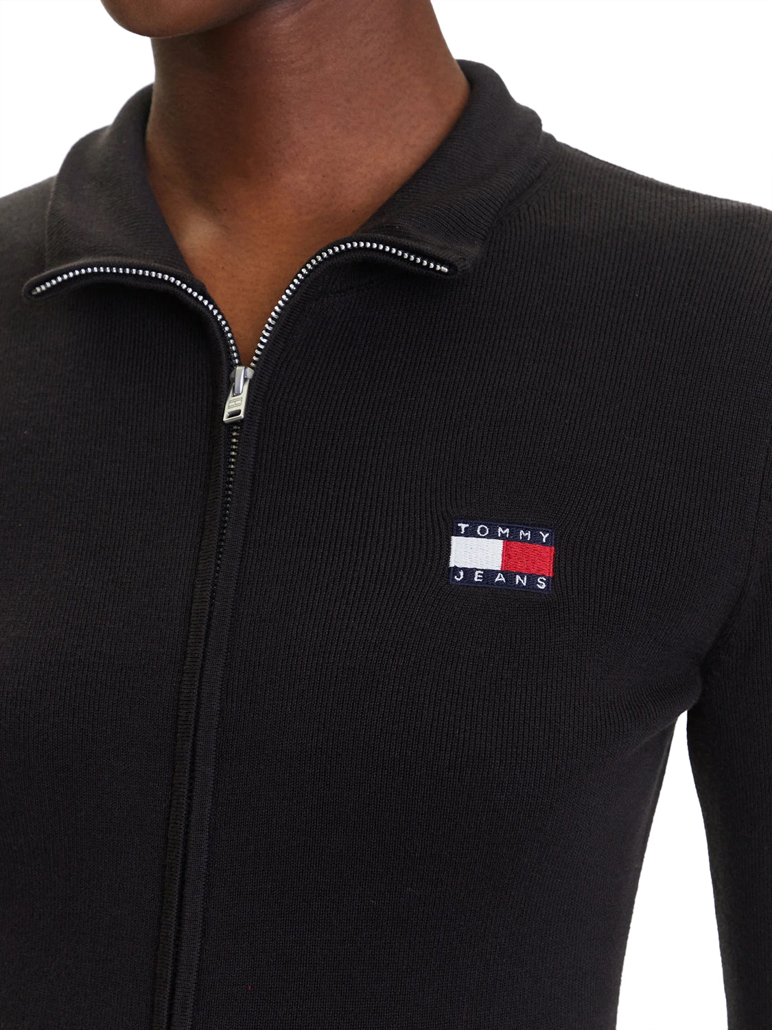 TOMMY JEANS 1USCITA Tommy Jeans Maglia Patch Logo Frontale Nero BLACK