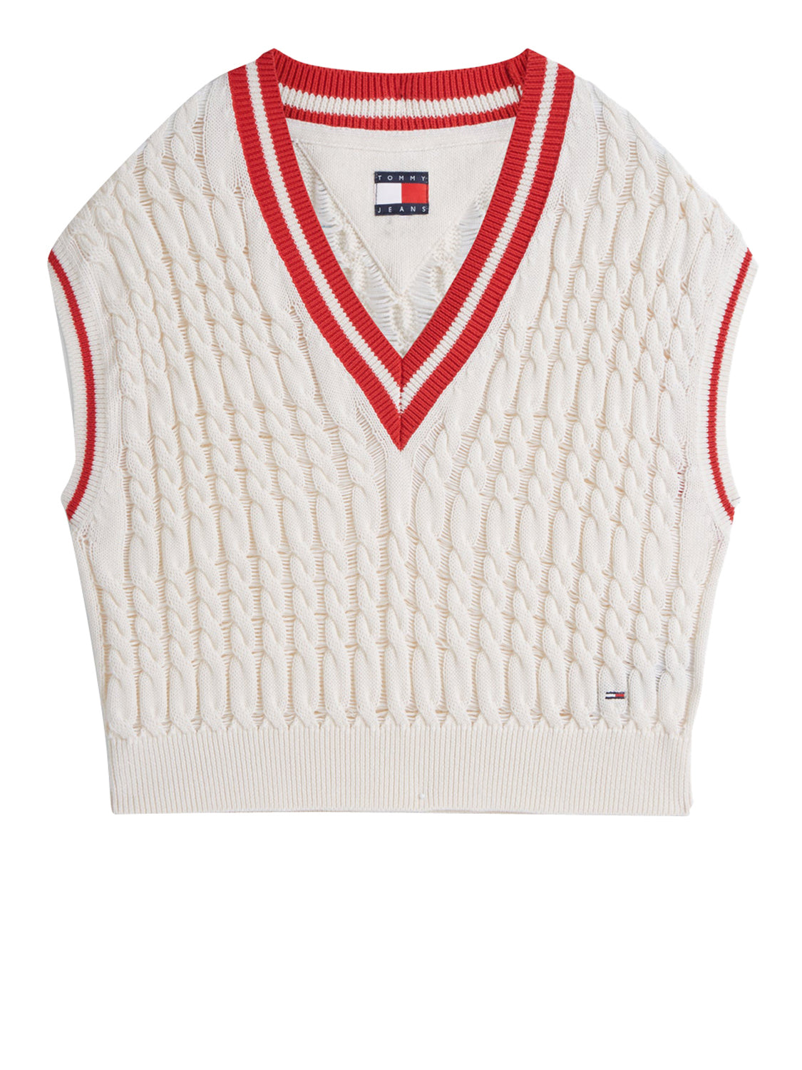 TOMMY JEANS 1USCITA Tommy Jeans Maglia Scollo a V Bianco Ancient White
