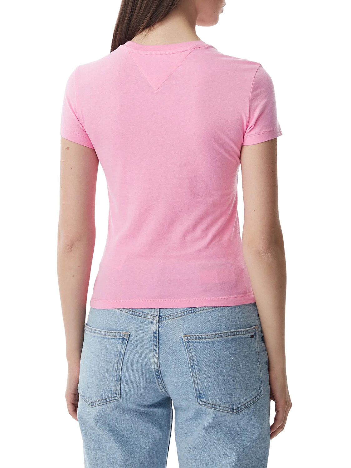 TOMMY JEANS 1USCITA Tommy Jeans T-Shirt Logo Frontale Rosa Pink Daisy