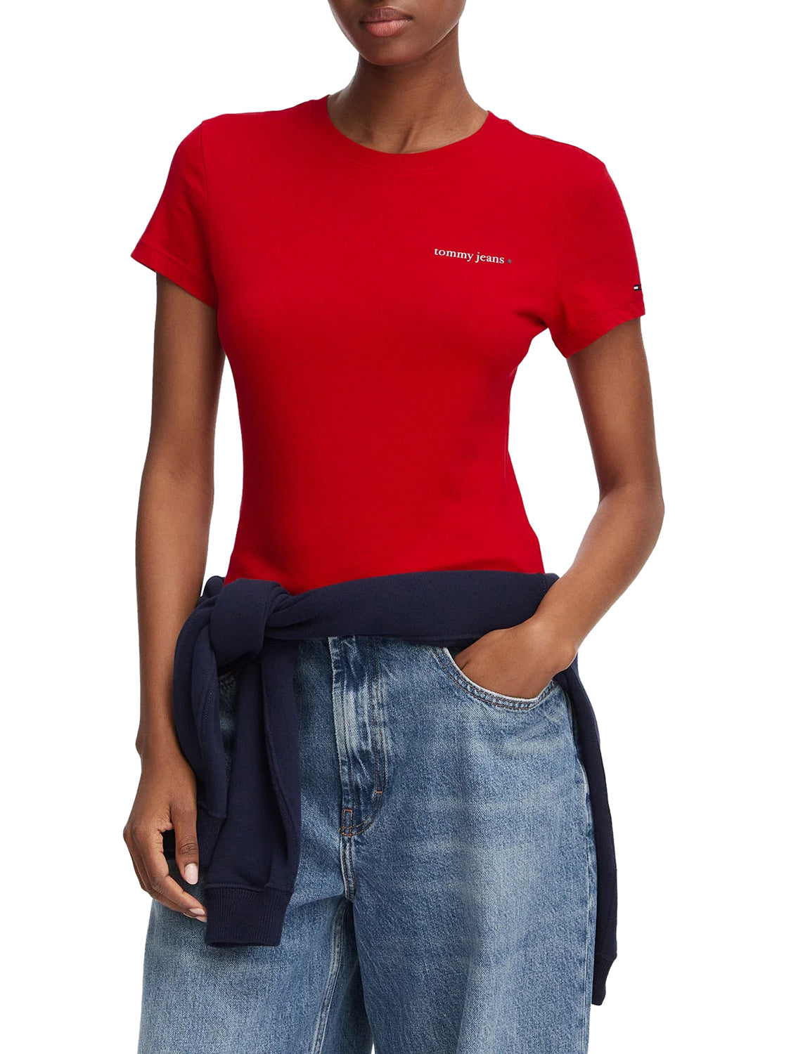 TOMMY JEANS 1USCITA Tommy Jeans T-Shirt Logo Frontale Rosso Amaryllis Red