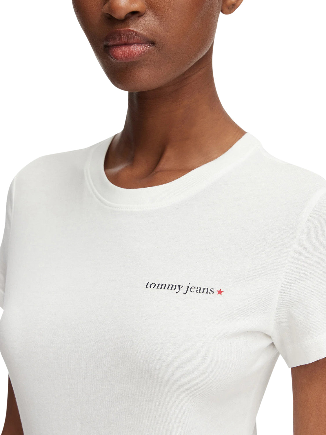 TOMMY JEANS 1USCITA Tommy Jeans T-Shirt Logo Frontale Bianco Ecru