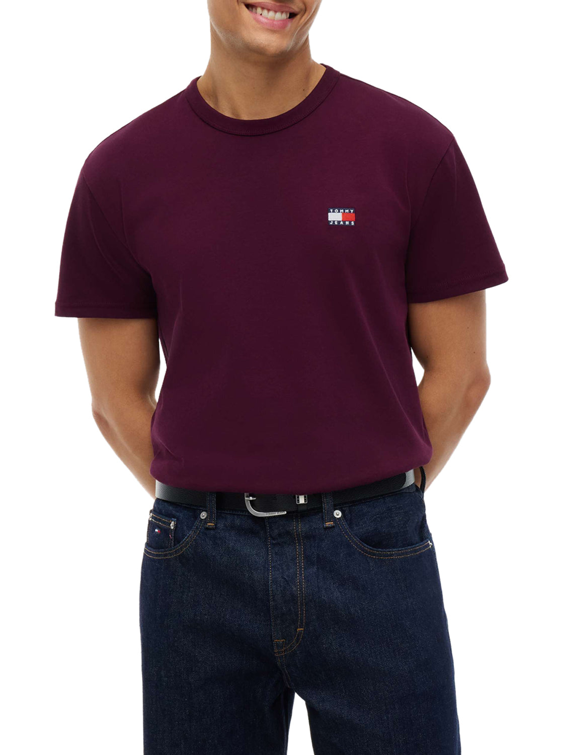 TOMMY JEANS 2USCITA T-Shirt Tommy Jeans In Tinta Unita Bordeaux Calypso Berry
