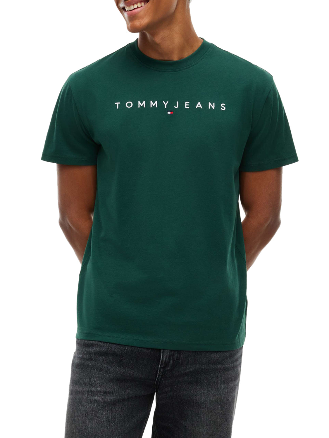 TOMMY JEANS 2USCITA Tommy Jeans T-Shirt Logo Frontale Verde Velvet Green