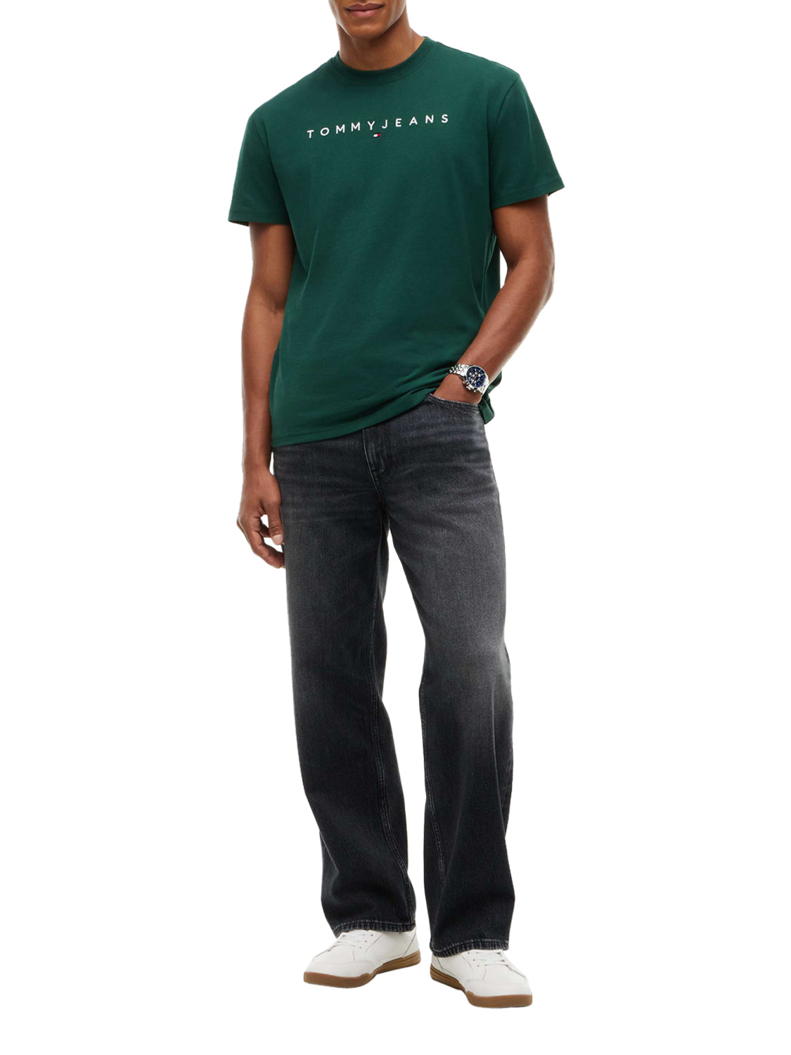 TOMMY JEANS 2USCITA Tommy Jeans T-Shirt Logo Frontale Verde Velvet Green