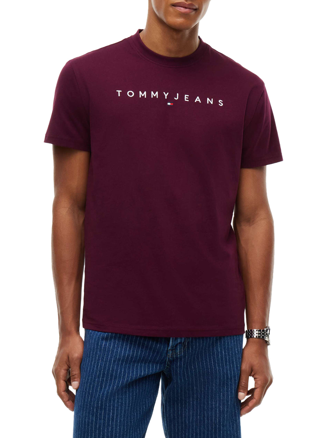 TOMMY JEANS 2USCITA T-Shirt Tommy Jeans Logo Frontale Bordeaux Calypso Berry
