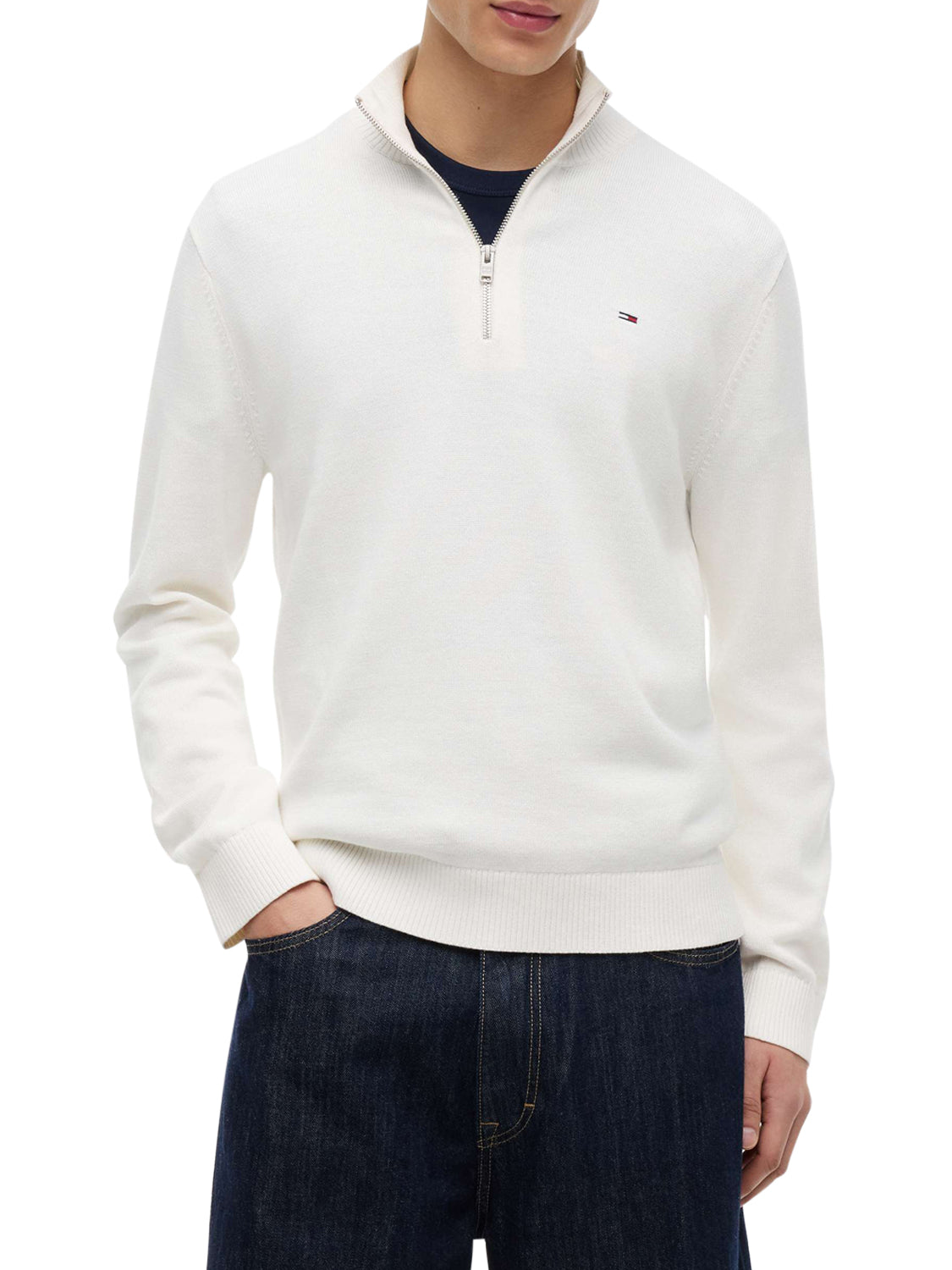 TOMMY JEANS 2USCITA Maglia Tommy Jeans In Tinta Unita - Bianco Off White