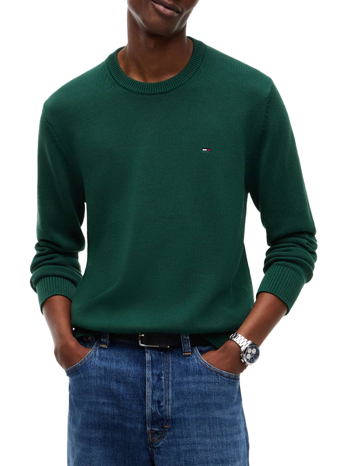 TOMMY JEANS 2USCITA Tommy Jeans Maglia In Tinta Unita - Verde Velvet Green