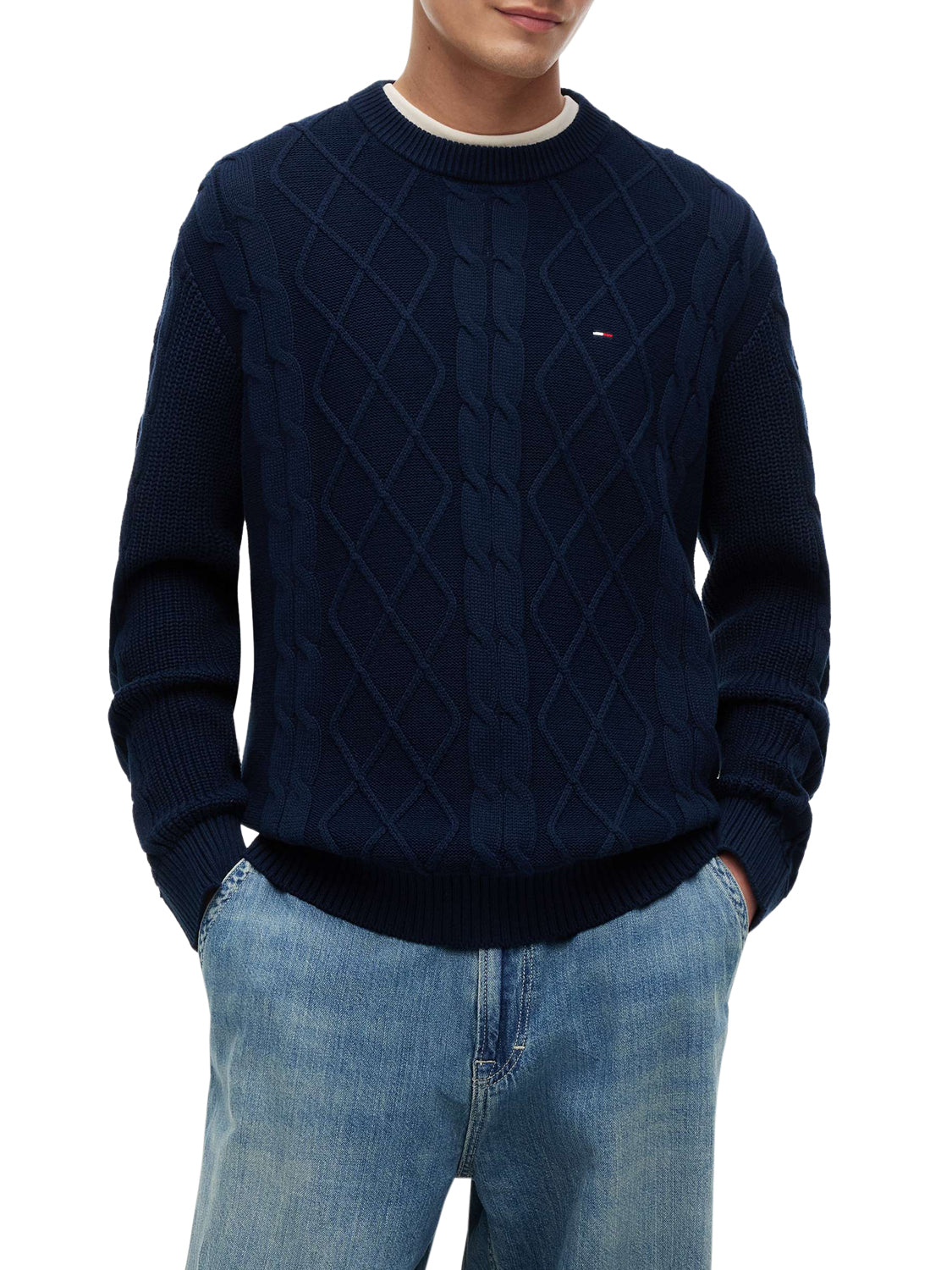 TOMMY JEANS 2USCITA Tommy Jeans Maglia Tinta Unita Navy DARK BLUE