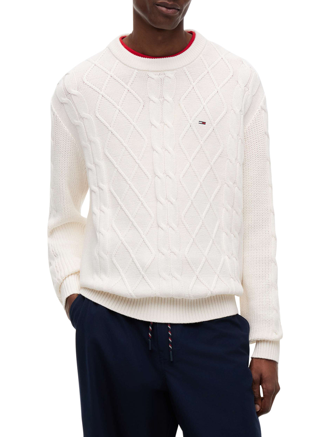 TOMMY JEANS 2USCITA Tommy Jeans Maglia Tinta Unita Bianco Off White