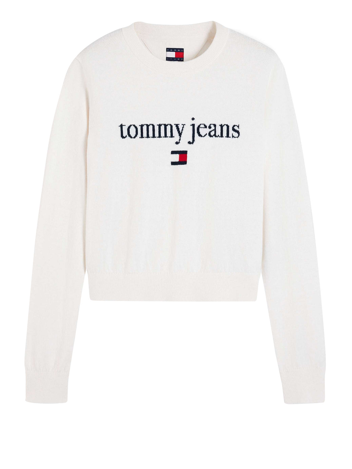 TOMMY JEANS 2USCITA Tommy Jeans Maglione Logo Frontale - Bianco Off White