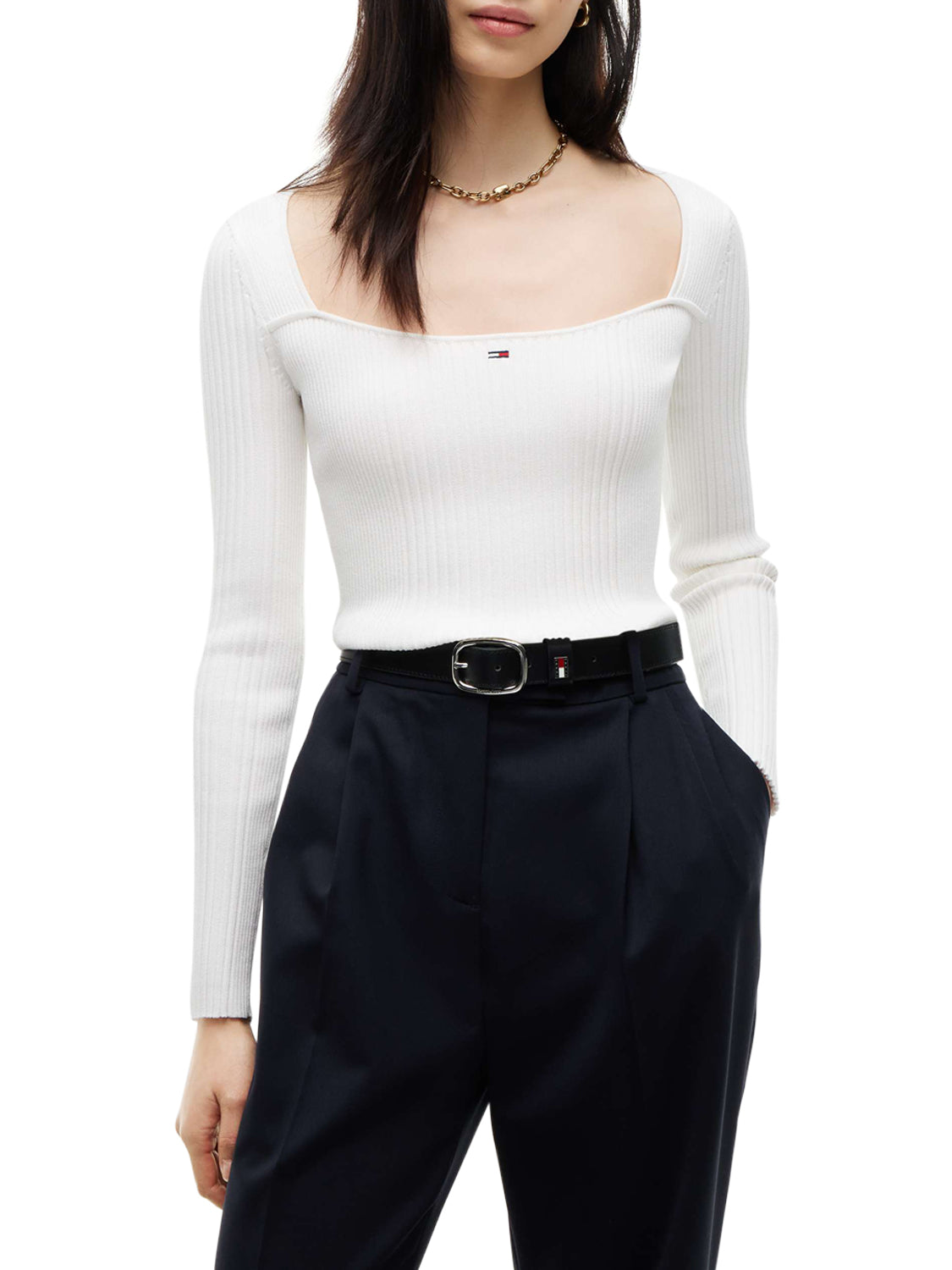 TOMMY JEANS 2USCITA Maglia Tommy Jeans In Tinta Unita - Bianco Off White