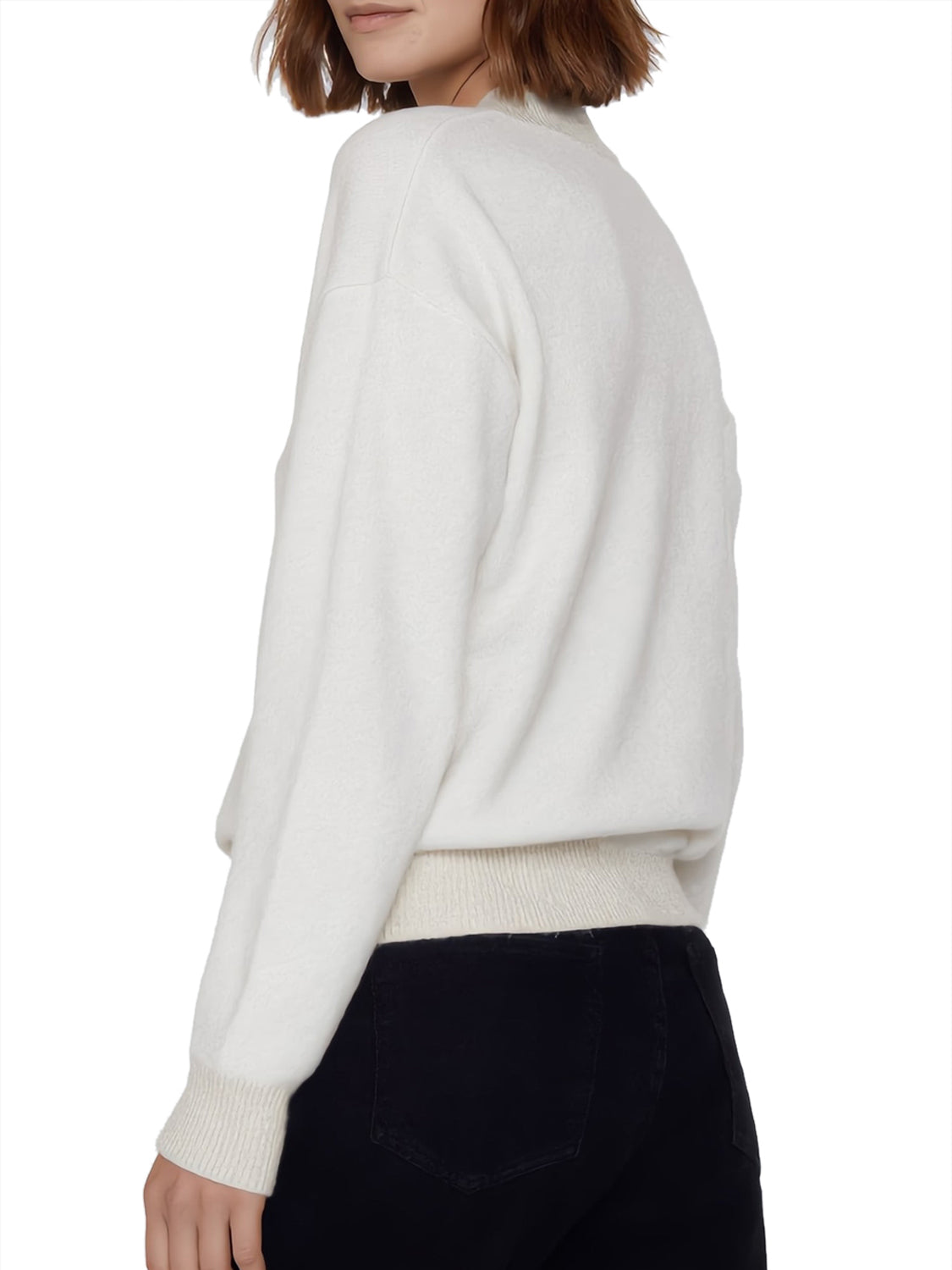 YES ZEE Maglia Donna Lupetto Con Lurex Nelle Costine Avorio Avorio