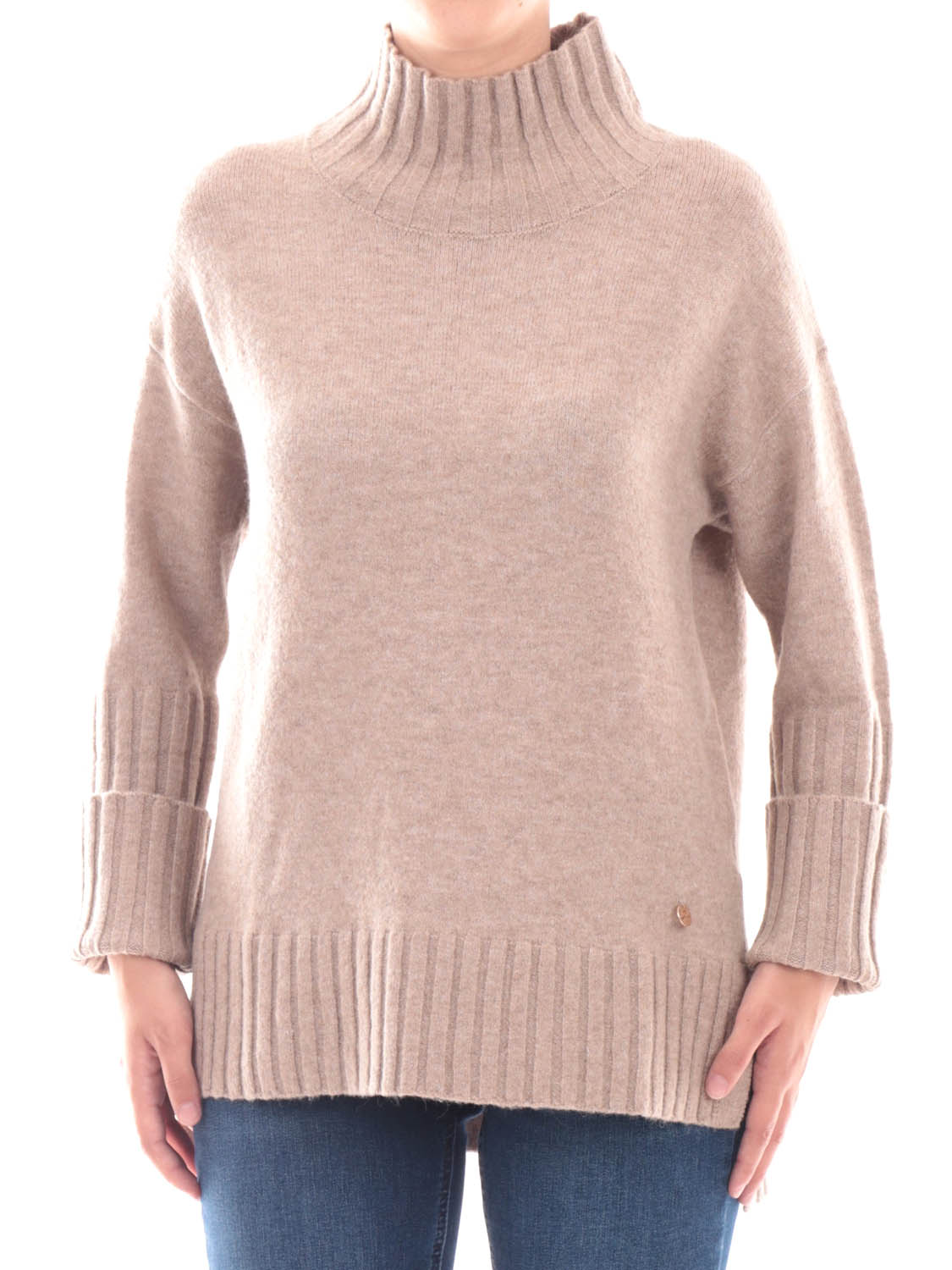 YES ZEE Maglia Donna Over, Collo Alto Yes Zee - Beige Beige