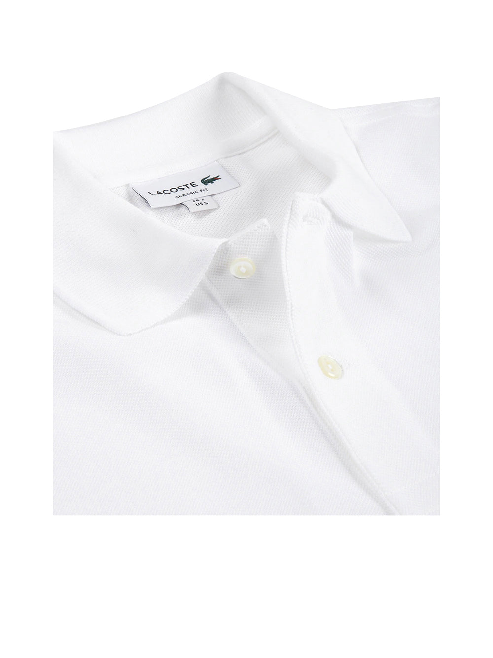 LACOSTE Polo Uomo Bianca con bottoni in madreperla Bianco