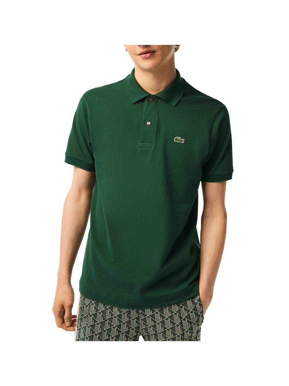 LACOSTE Polo Uomo Verde a maniche corte con logo brand Verde