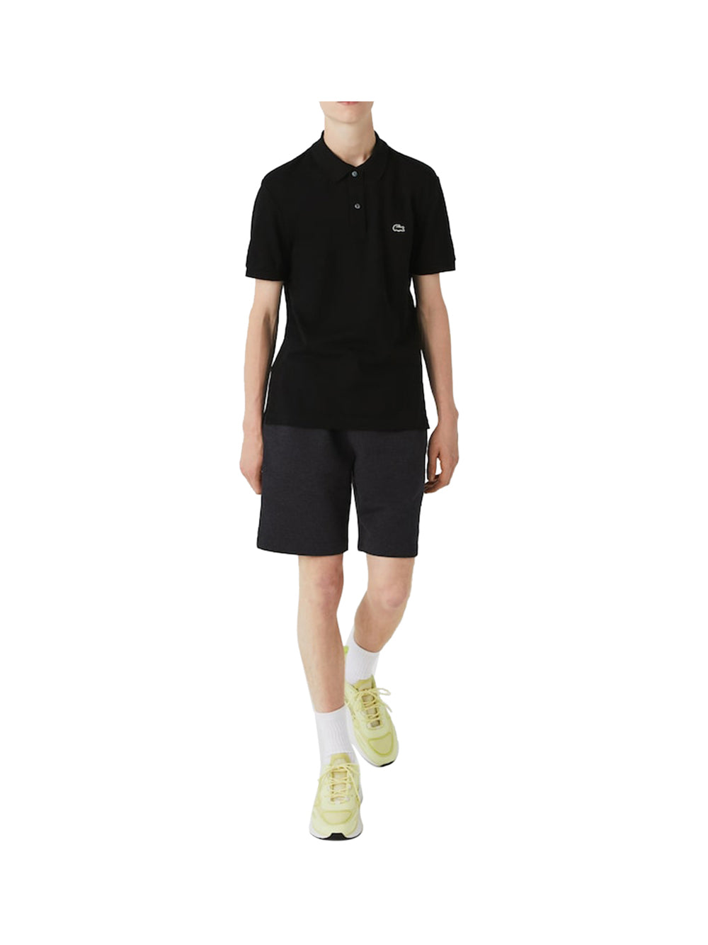 LACOSTE Polo Uomo Nera a maniche corte con logo brand Nero