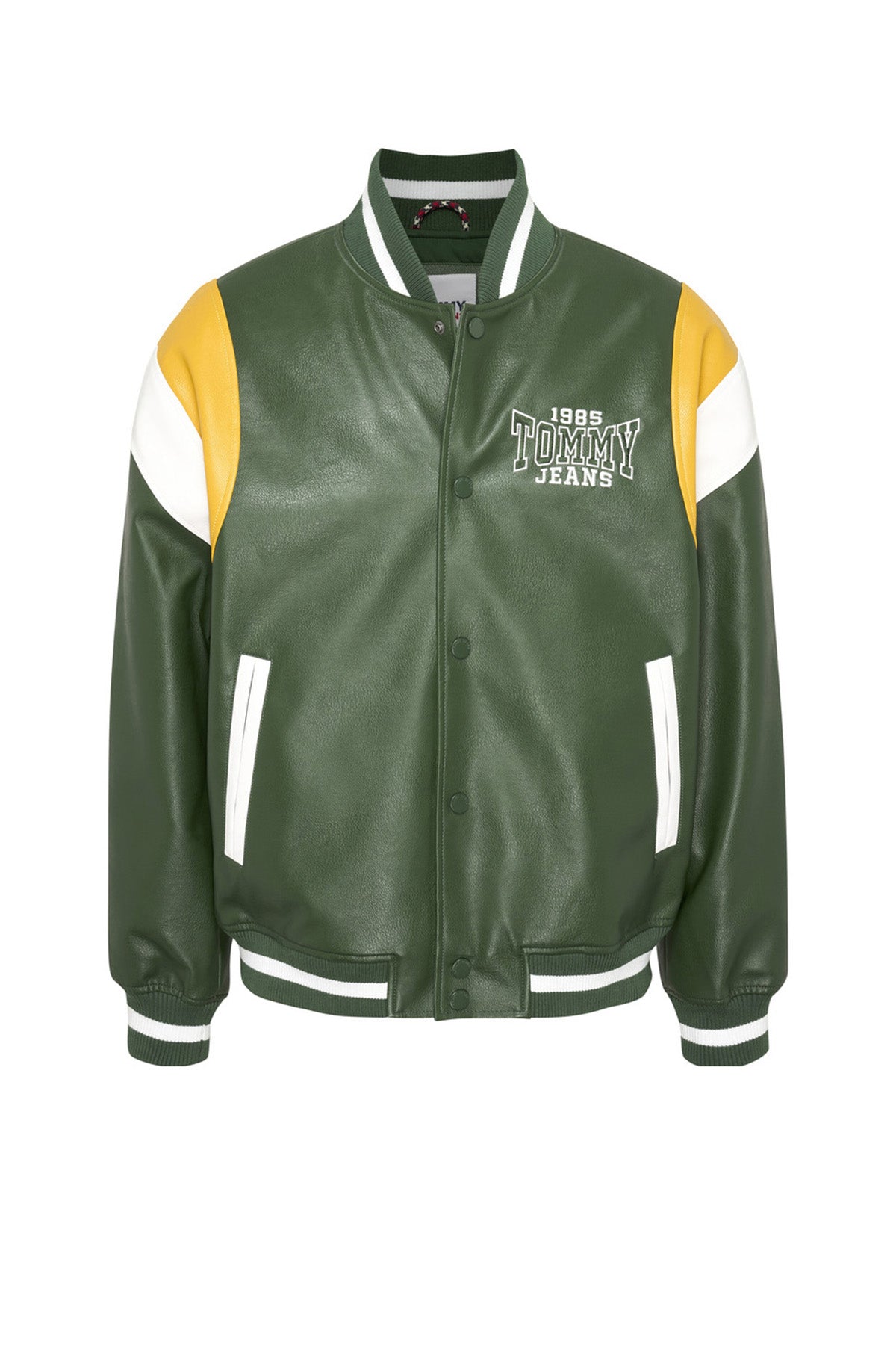 TOMMY JEANS 1USCITA Giubbotto Uomo Tjm Rlx Letterman Verde Verde