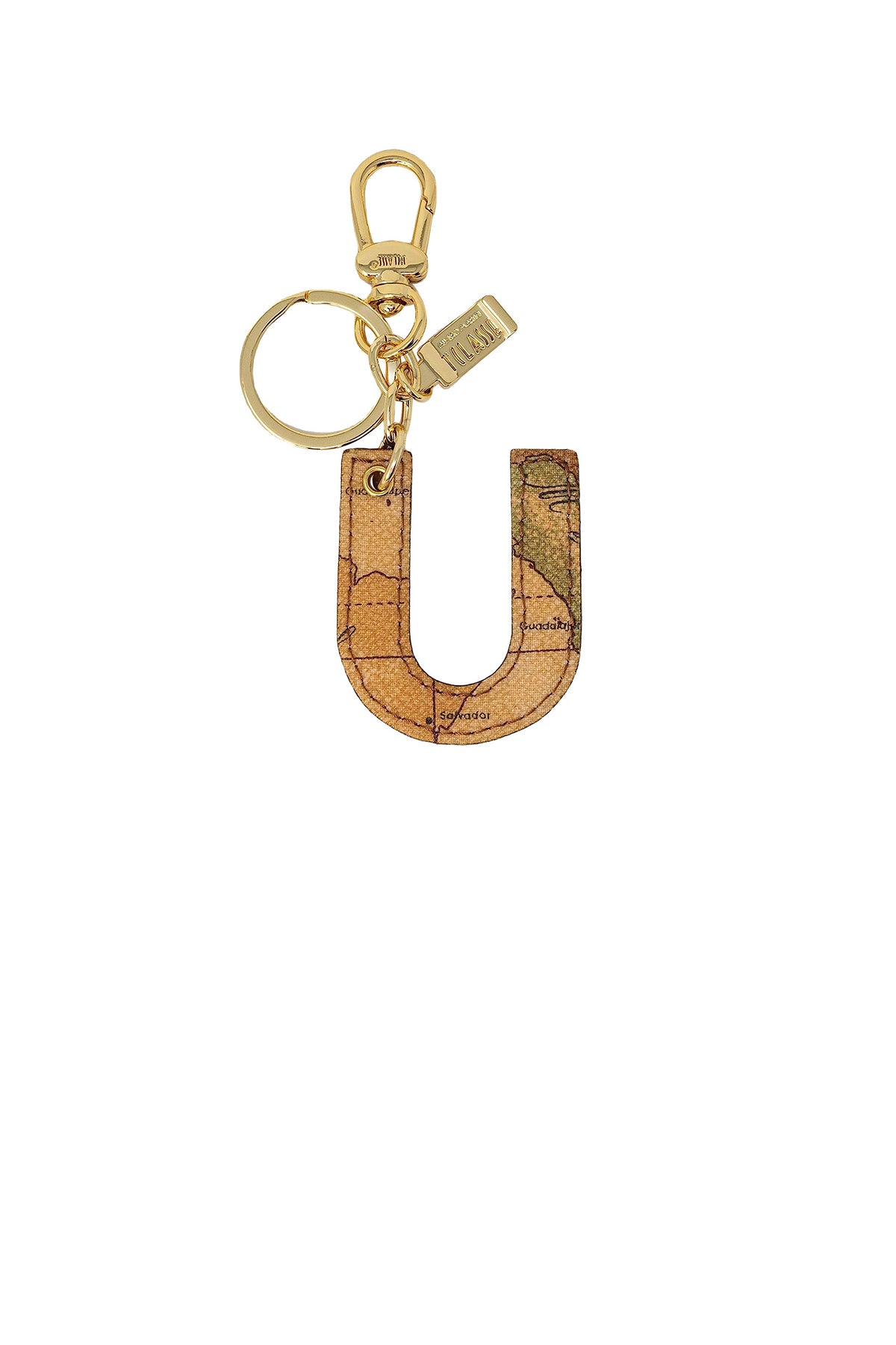 PRIMA CLASSE Portachiavi Unisex Lettera U Stampa Geo Naturale Naturale