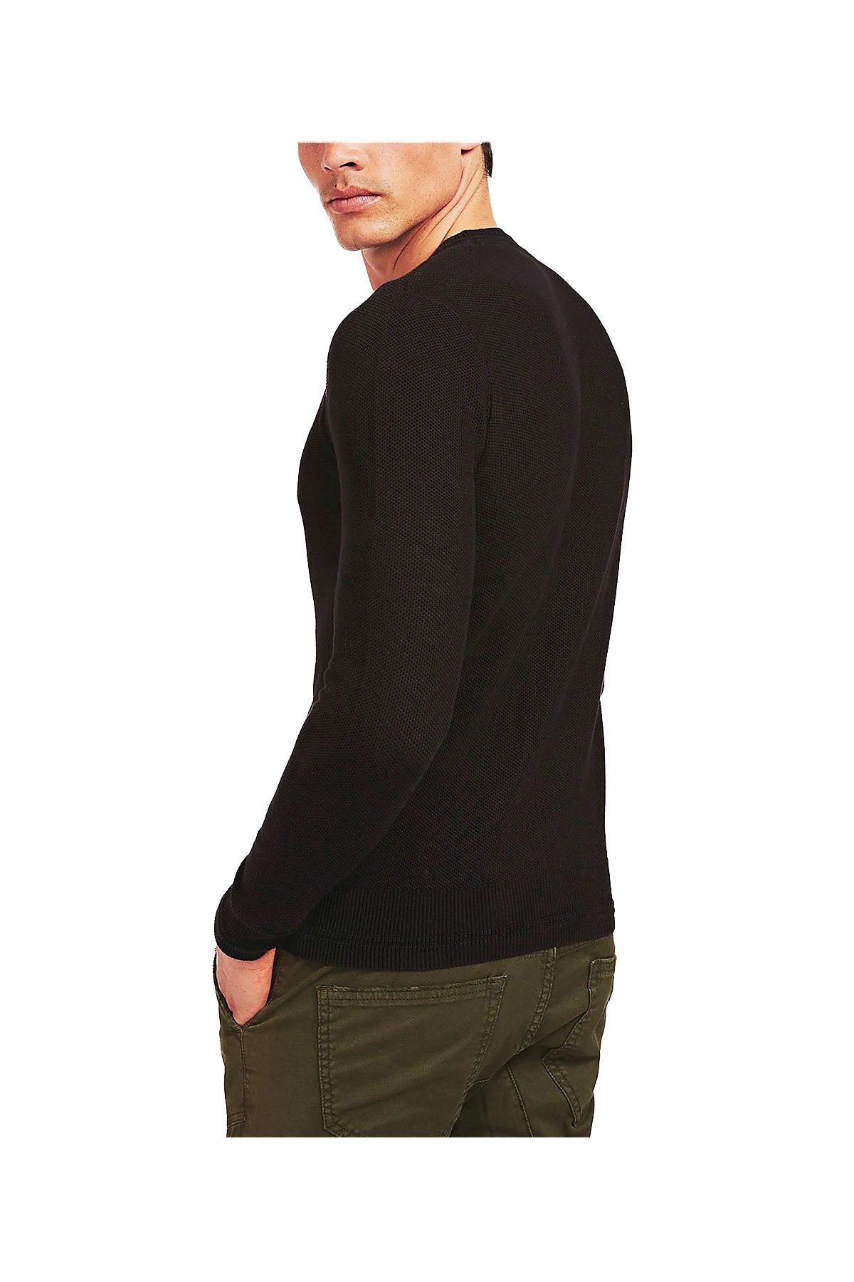 GUESS 1 USCITA Maglia Filato Cotone Nero BLACK