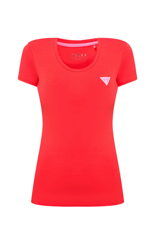 GUESS 1 USCITA T-Shirt Triangolo Logo Rosso RED