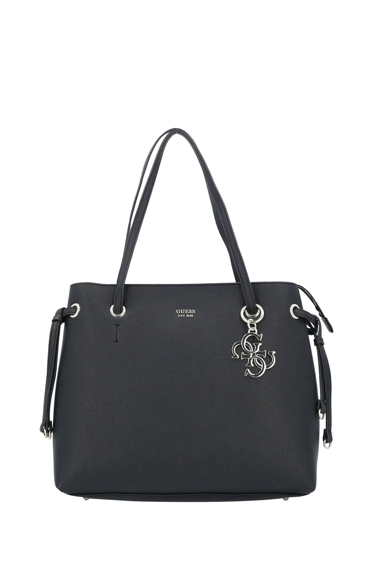 GUESS 2 USCITA Borsa Shopping Con Logo Nero Nero