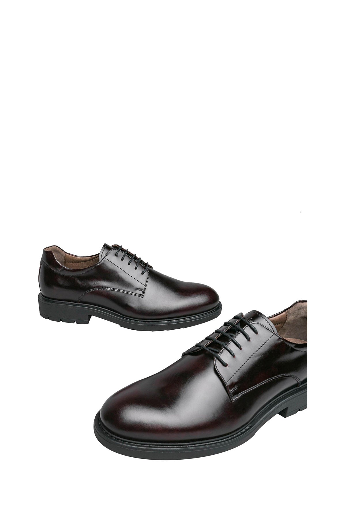 NERO GIARDINI BASIC Derby Classico In Pelle Bordò BORDO'
