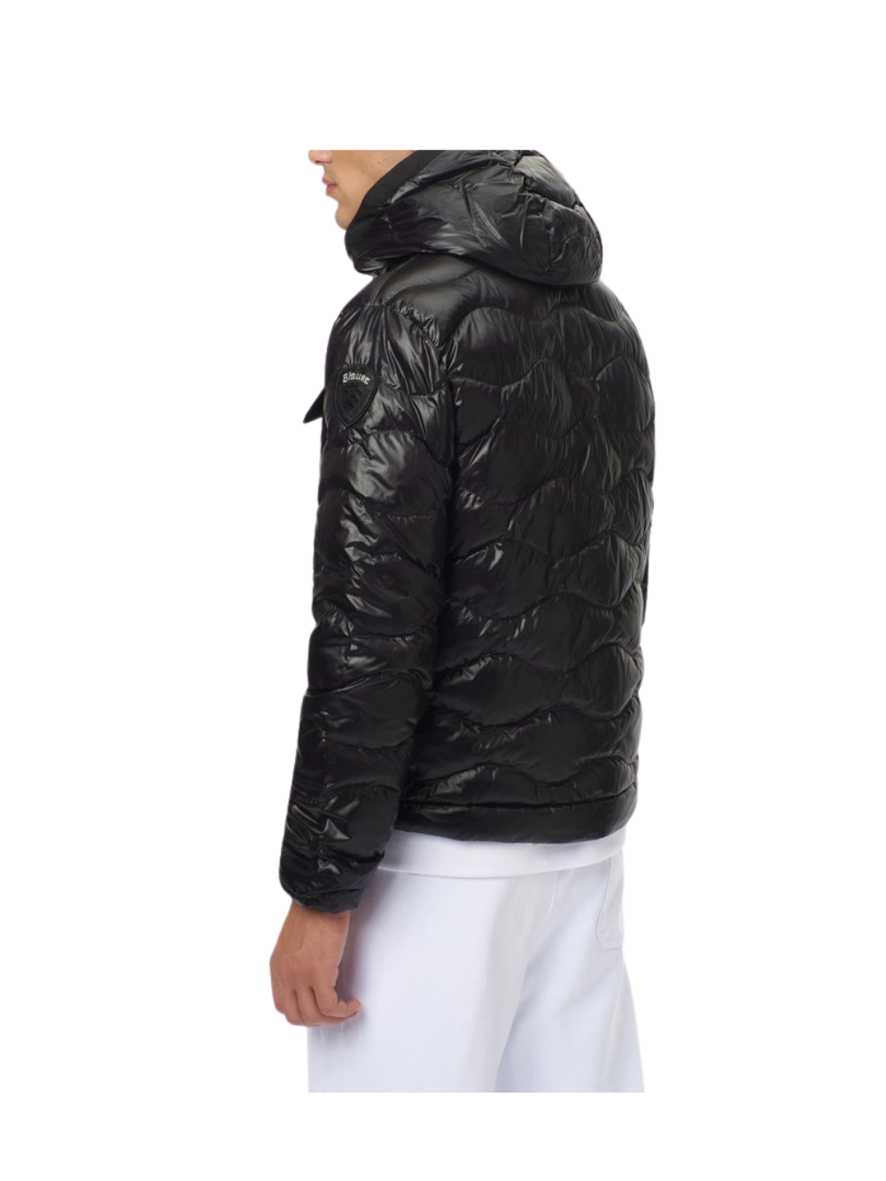 Blauer Piumino Uomo Leggero A Onde Nero Nero