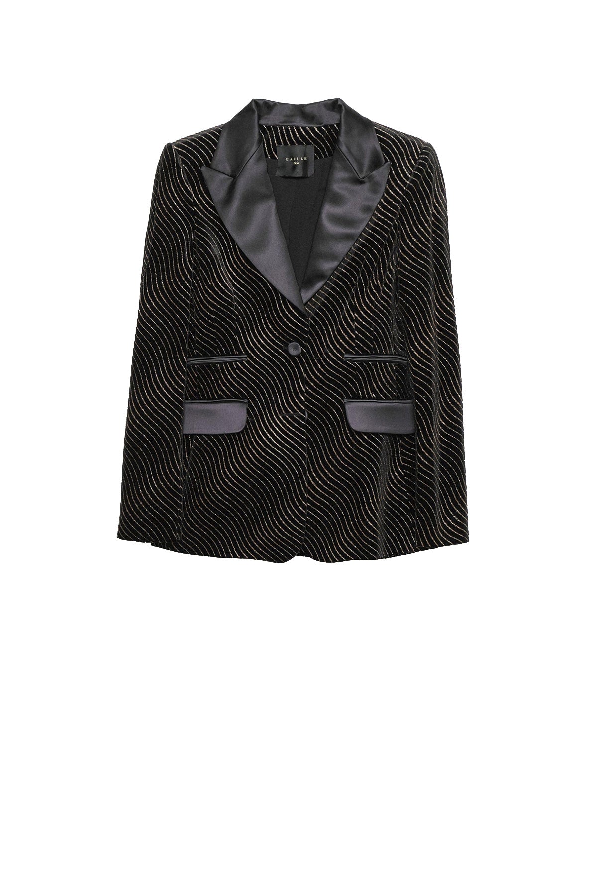 GAELLE PARIS 2USCITA Giacca Donna Monopetto In Velluto Nero Nero