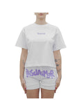 Disclaimer T-Shirt Donna Bianco/lilla - Multicolore