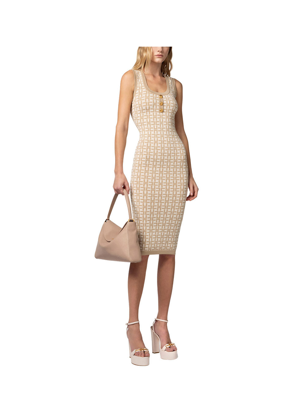 ELISABETTA FRANCHI 1USCITA Abito In Maglia Burro/Sabbia Burro/sabbia