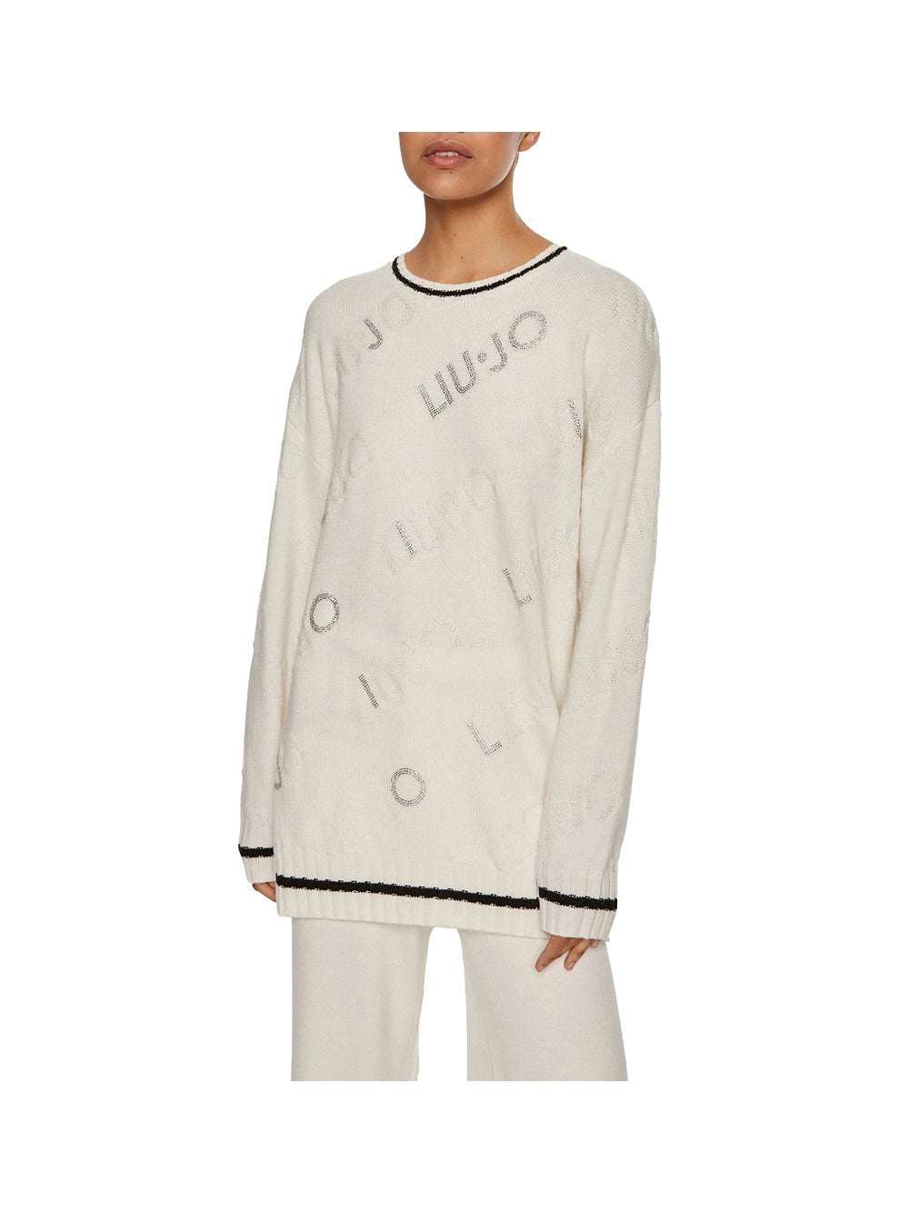 LIUJO SPORT Liu Jo Maglione Donna Grigio Bianco/nero