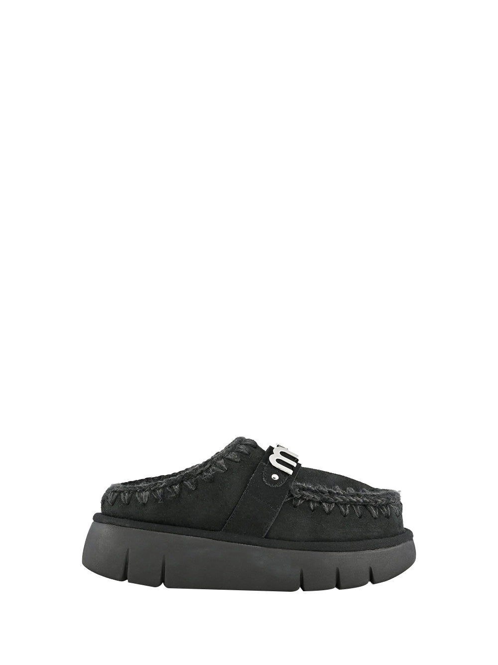 MOU Mou Ciabatte Bounce Clog Metal Logo Donna Nero Nero