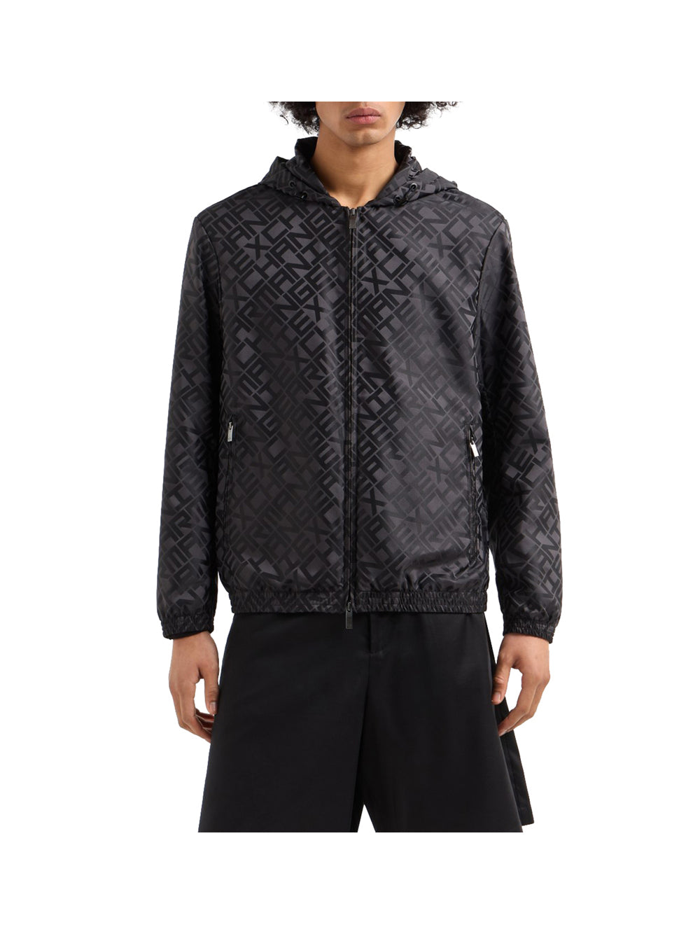 ARMANI EXCHANGE Armani Exchange Giubbotto Uomo Black Allover Big lo - Nero Black Allover Big Lo