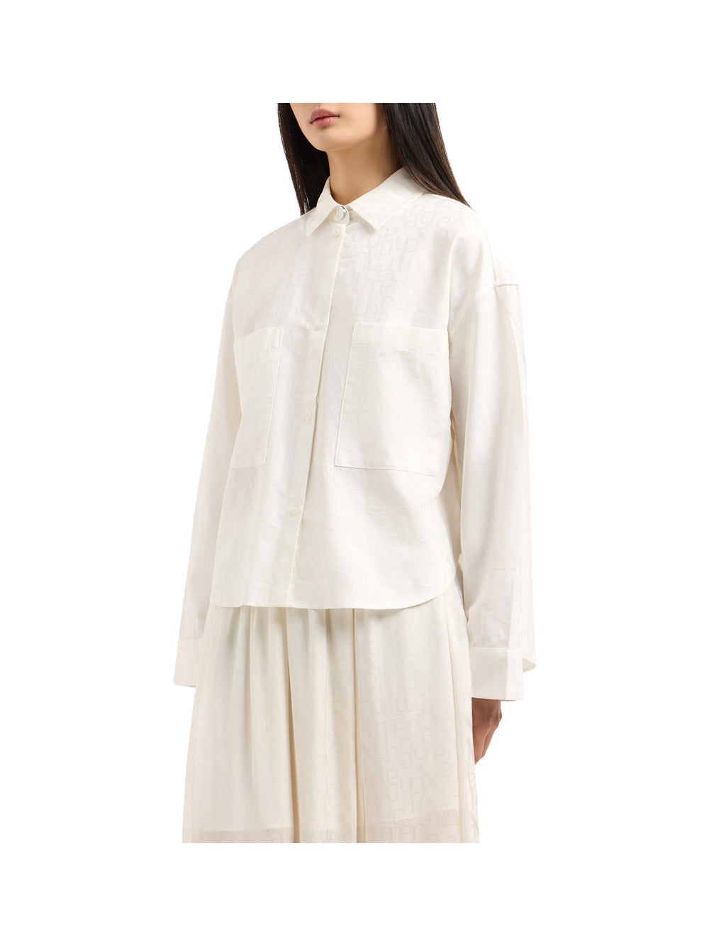 ARMANI EXCHANGE Camicia Donna - Avorio Iso/Iso Extended Log