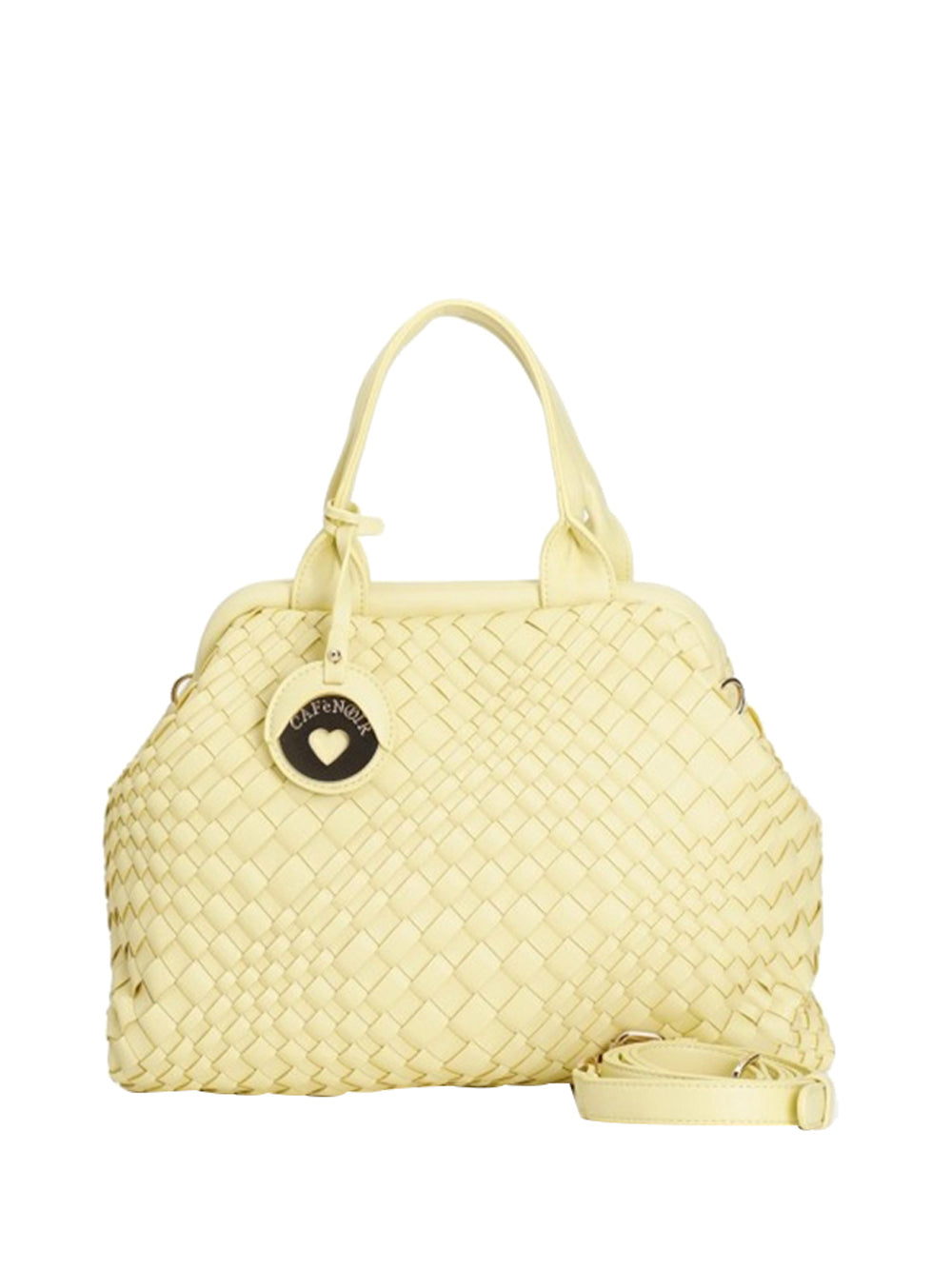CAFE' NOIR STC Cafè Noir Borsa a Mano Bauletto Con Intreccio E Accessorio - Giallo Giallo
