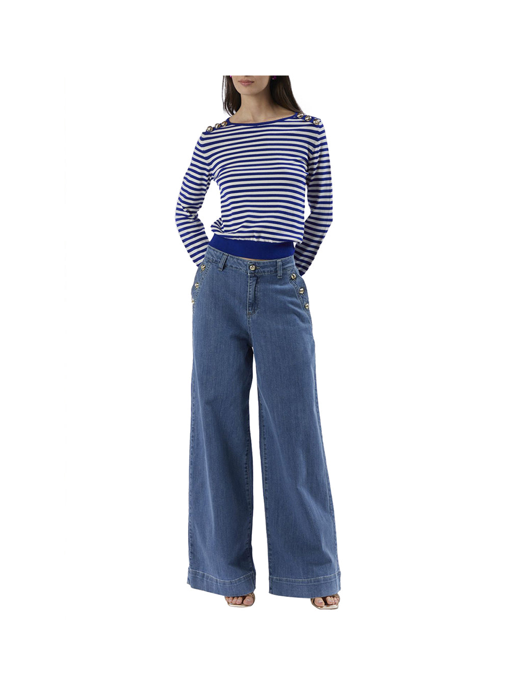 CAFE' NOIR STC Cafè Noir Maglia Donna - Blu Multiriga