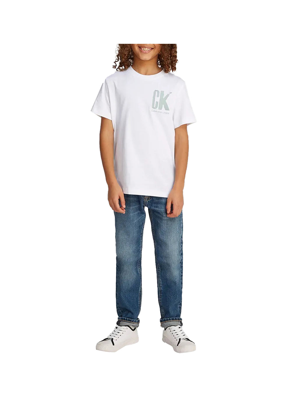 CALVIN2 2USCITA Calvin Klein T-Shirt Bambino Bianco Bianco