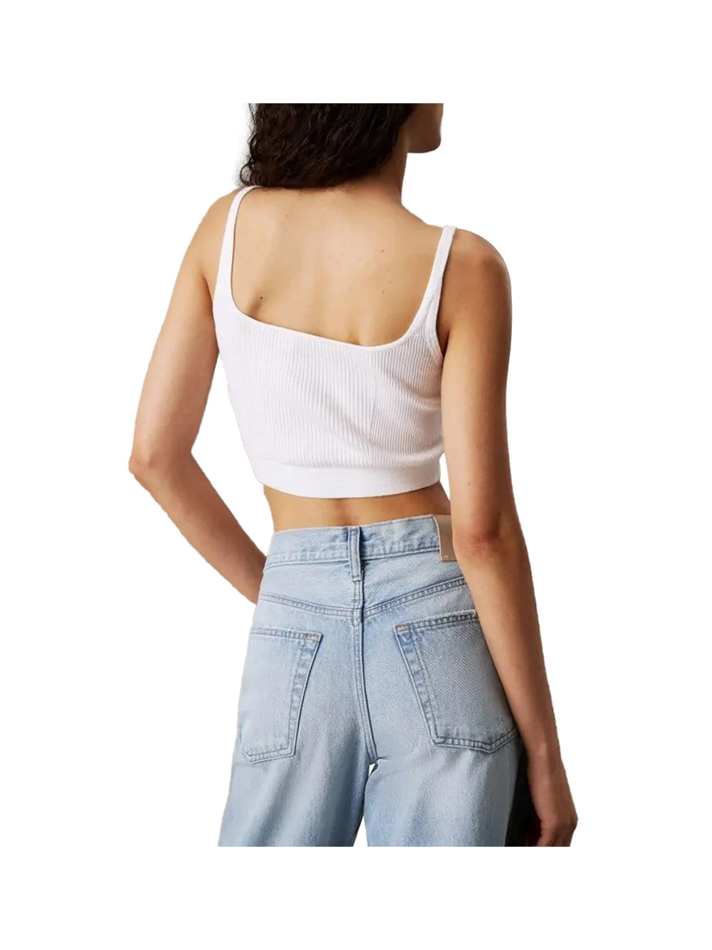 CALVIN2 2USCITA Calvin Klein Top Donna Brilliant White - Bianco Brilliant White